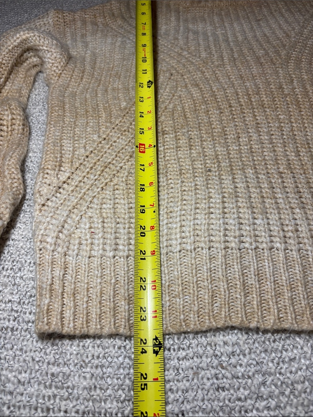 A New Day Beige Chunky Ribbed Knit Crewneck Sweater - Size M - Picture 6 of 13
